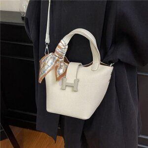 Leather Bucket Crossbody Bag